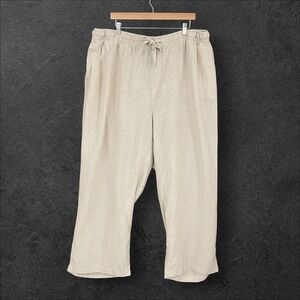 Old Navy Minimalist Linen High Rise Wide Leg Pants Size 4X Relaxed Fit Pockets